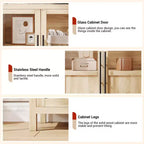 55.12 Grand Buffet avec Rangement, Buffet avec Portes Vitrées