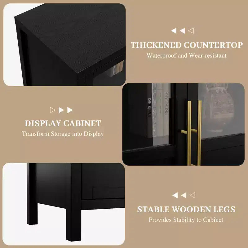 55.12 Grand Buffet avec Rangement, Buffet avec Portes Vitrées