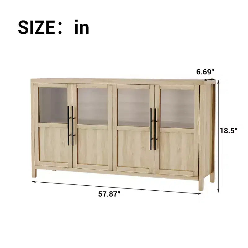55.12 Grand Buffet avec Rangement, Buffet avec Portes Vitrées