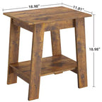Table d'appoint moderne (2 pièces), table d'appoint de canapé en bois avec étagère de rangement à 2 niveaux, table de chevet de chambre pour petits espaces, table de chevet pour chambre à coucher