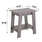 Table d'appoint moderne (2 pièces), table d'appoint de canapé en bois avec étagère de rangement à 2 niveaux, table de chevet de chambre pour petits espaces, table de chevet pour chambre à coucher
