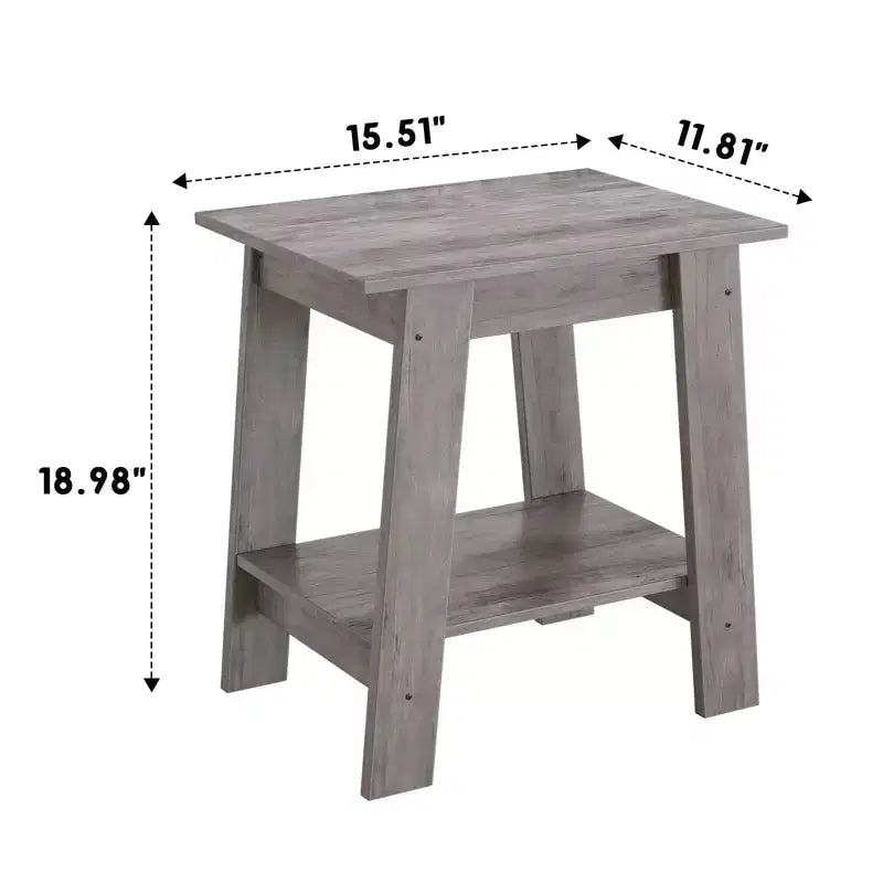 Table d'appoint moderne (2 pièces), table d'appoint de canapé en bois avec étagère de rangement à 2 niveaux, table de chevet de chambre pour petits espaces, table de chevet pour chambre à coucher