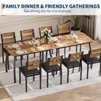 Ensemble de salle à manger 5 pièces pour 4 personnes, Table de cuisine moderne avec chaises rembourrées et cadre en fer, Meubles de salle à manger en bois pour petits espaces