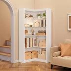 71,8'' Bibliothèque d'Angle, Bibliothèque de Ferme, Étagère à Livres en Forme de L, Étagère de Présentation à 5 Niveaux, Bibliothèques Robustes avec Rangement pour Bureau et Salon