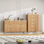 Commode de chambre, commode à 5 tiroirs avec tiroirs larges, commode en bois, commode de rangement moderne pour salon, placard, couloir, entrée