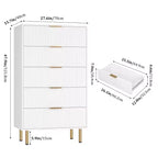 Commode de chambre, commode à 5 tiroirs avec tiroirs larges, commode en bois, commode de rangement moderne pour salon, placard, couloir, entrée