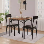 Table à manger pour 2, Table de cuisine et chaises, Table de salle à manger carrée avec 2 chaises rembourrées, pour petit espace, appartement