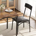 Table à manger pour 2, Table de cuisine et chaises, Table de salle à manger carrée avec 2 chaises rembourrées, pour petit espace, appartement