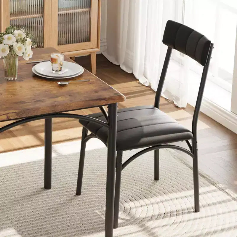 Table à manger pour 2, Table de cuisine et chaises, Table de salle à manger carrée avec 2 chaises rembourrées, pour petit espace, appartement