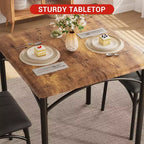 Table à manger pour 2, Table de cuisine et chaises, Table de salle à manger carrée avec 2 chaises rembourrées, pour petit espace, appartement