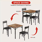 Table à manger pour 2, Table de cuisine et chaises, Table de salle à manger carrée avec 2 chaises rembourrées, pour petit espace, appartement