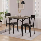 Table à manger pour 2, Table de cuisine et chaises, Table de salle à manger carrée avec 2 chaises rembourrées, pour petit espace, appartement