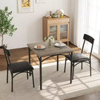 Table à manger pour 2, Table de cuisine et chaises, Table de salle à manger carrée avec 2 chaises rembourrées, pour petit espace, appartement