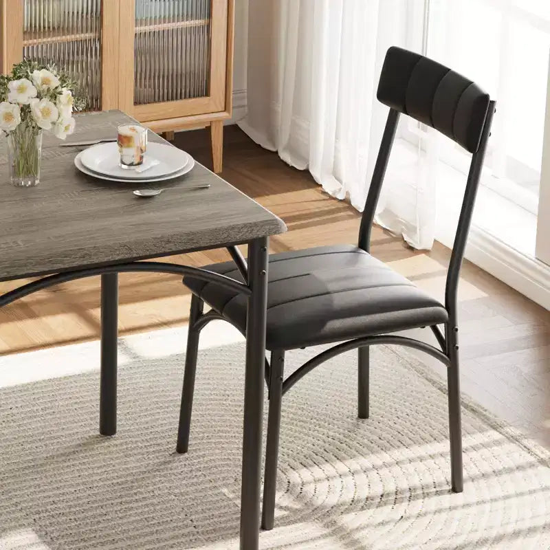 Table à manger pour 2, Table de cuisine et chaises, Table de salle à manger carrée avec 2 chaises rembourrées, pour petit espace, appartement