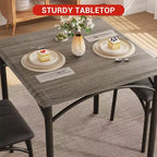 Table à manger pour 2, Table de cuisine et chaises, Table de salle à manger carrée avec 2 chaises rembourrées, pour petit espace, appartement
