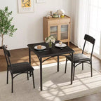 Table à manger pour 2, Table de cuisine et chaises, Table de salle à manger carrée avec 2 chaises rembourrées, pour petit espace, appartement