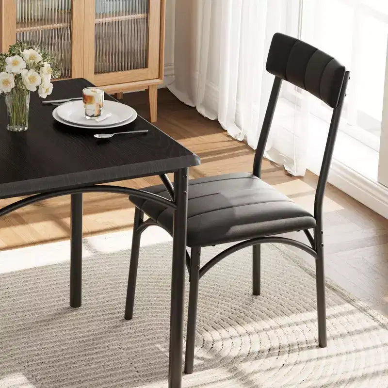 Table à manger pour 2, Table de cuisine et chaises, Table de salle à manger carrée avec 2 chaises rembourrées, pour petit espace, appartement