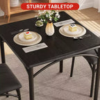 Table à manger pour 2, Table de cuisine et chaises, Table de salle à manger carrée avec 2 chaises rembourrées, pour petit espace, appartement