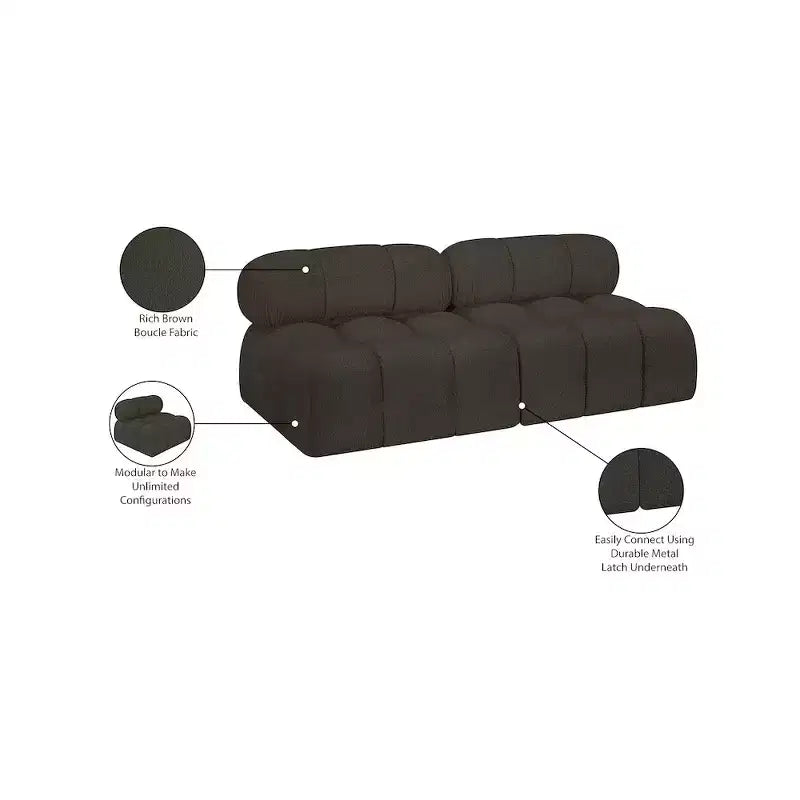 Canapé modulaire Ames en tissu bouclette