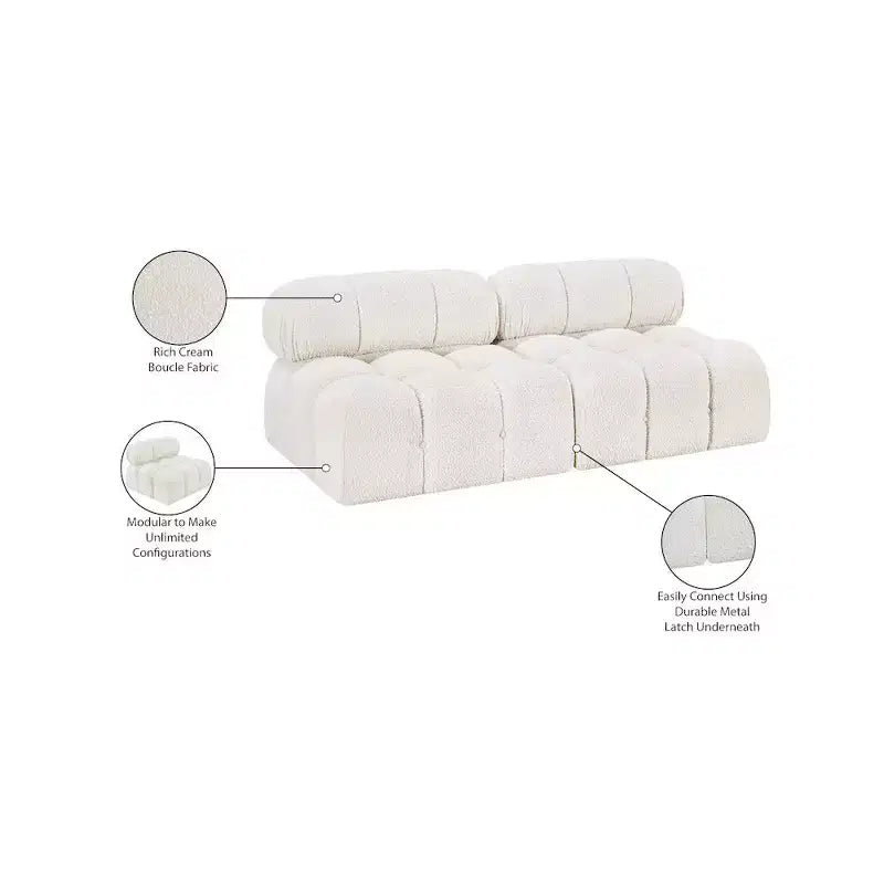Canapé modulaire Ames en tissu bouclette