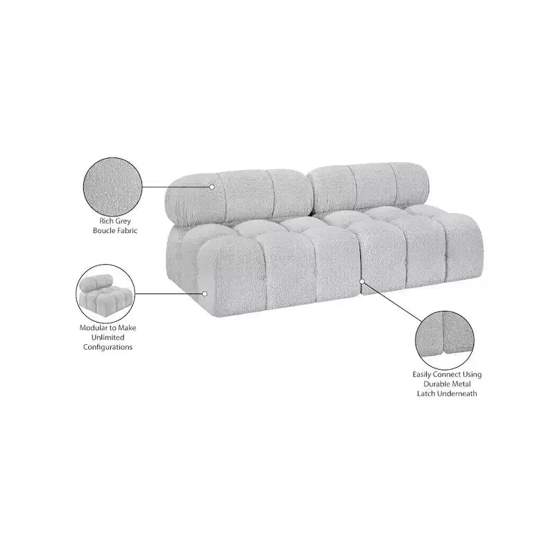 Canapé modulaire Ames en tissu bouclette
