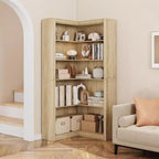 Étagère d'angle, Bibliothèque d'angle de ferme 182,4 cm, Bibliothèque en forme de L grande, Étagère de présentation à 5 niveaux Bibliothèques robustes pour la maison