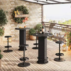 Table de bar ronde avec chaises, bistrot avec 2 tabourets de bar, table de cocktail de pub avec repose-pieds en métal pour coin cuisine, appartement