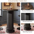 Table de bar ronde avec chaises, bistrot avec 2 tabourets de bar, table de cocktail de pub avec repose-pieds en métal pour coin cuisine, appartement