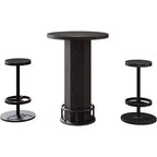 Table de bar ronde avec chaises, bistrot avec 2 tabourets de bar, table de cocktail de pub avec repose-pieds en métal pour coin cuisine, appartement