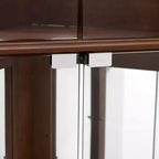Vitrine d'angle, Vitrine avec 4 portes et étagères réglables en verre trempé, Meuble de salon