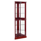Vitrine d'angle, Vitrine avec 4 portes et étagères réglables en verre trempé, Meuble de salon