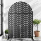 Paravent en brique 01 noir arche tôle galvanisée 183x119x41cm 3 pièces