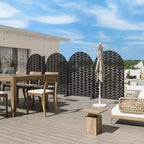 Paravent en brique 01 noir arche tôle galvanisée 183x119x41cm 3 pièces