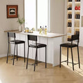Tabourets de bar 2/4 pièces, chaises de bar de cuisine rembourrées en similicuir avec dossier et repose-pieds, hauteur de comptoir