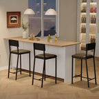 Tabourets de bar 2/4 pièces, chaises de bar de cuisine rembourrées en similicuir avec dossier et repose-pieds, hauteur de comptoir