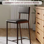 Tabourets de bar 2/4 pièces, chaises de bar de cuisine rembourrées en similicuir avec dossier et repose-pieds, hauteur de comptoir