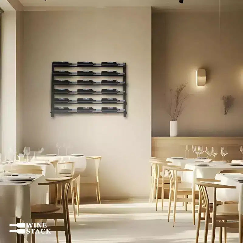 Range-bouteilles mural en métal pour 18 bouteilles, porte-bouteilles de vin moderne, organisateur de rangement pour bar et cuisine