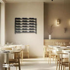 Range-bouteilles mural en métal pour 18 bouteilles, porte-bouteilles de vin moderne, organisateur de rangement pour bar et cuisine