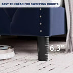 Cadre de lit double avec tête de lit ailée, lit plateforme capitonné à quatre tiroirs, aucun support de matelas nécessaire, noir
