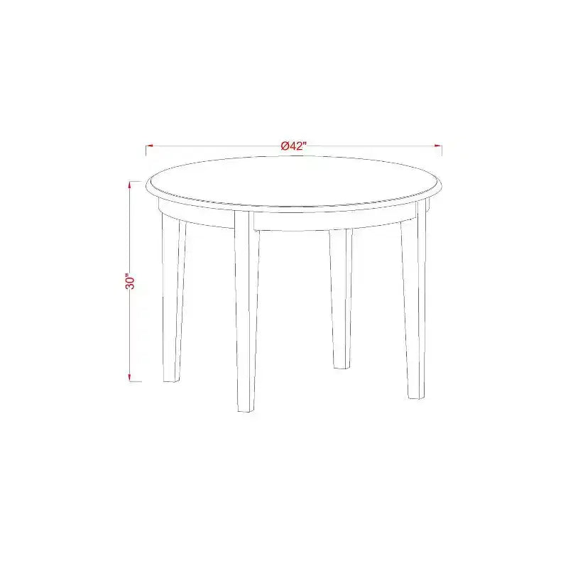 Table de patio ronde 42 pouces Table de salle à manger extérieure avec 4 chaises Design bord de mer