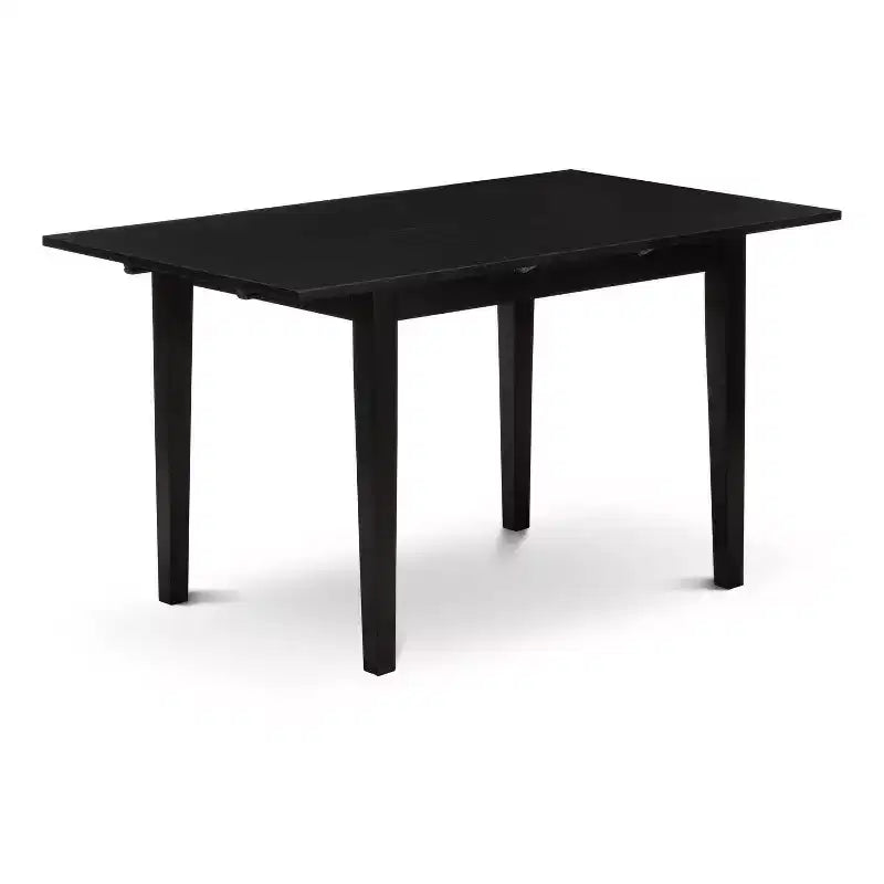 Table de salle à manger 3 pièces à plateau en bois massif finition noire