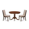 3-Piece Mahogany Finish Solid Wood Top-Dining Room Set-Seats 4