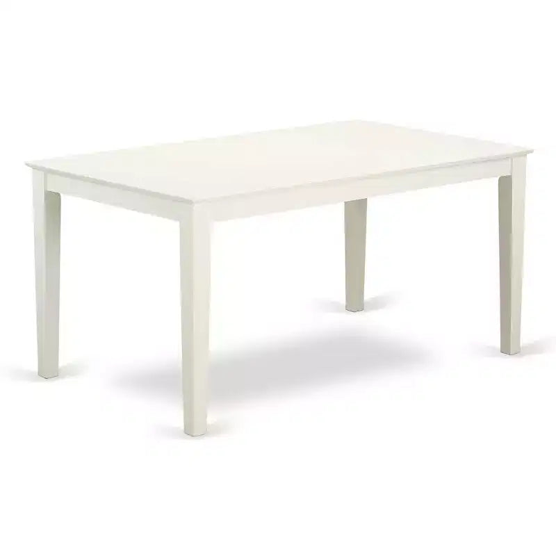 Table de salle à manger rectangulaire - Ensemble table et 6 chaises - Fini blanc lin
