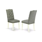 Table de salle à manger rectangulaire - Ensemble table et 6 chaises - Fini blanc lin