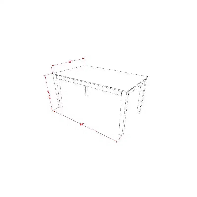 Table de salle à manger rectangulaire - Ensemble table et 6 chaises - Fini blanc lin