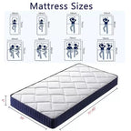 Matelas hybride Twin XL 6 pouces, ressorts ensachés en mousse avec fermeté moyenne, isolation des mouvements et soulagement de la pression.