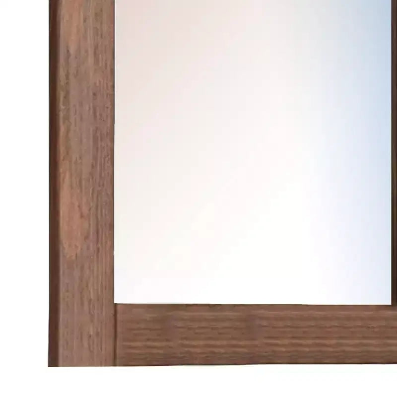 Miroir de commode Royal Hampton, cadre rectangulaire, bois de pin brésilien d'acajou