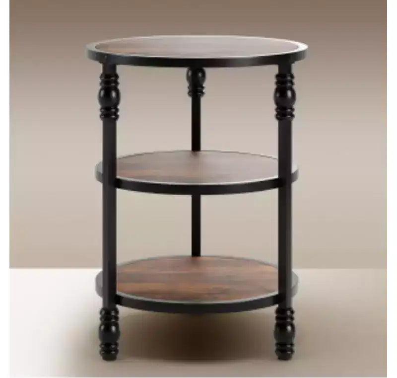 Table d'appoint de style vintage avec détails de colonne romaine et de calebasse pour le salon
