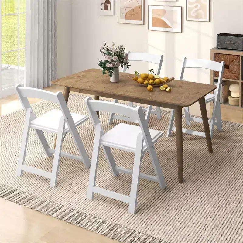 4 chaises de salle à manger avec pieds en bois d'hévéa et assise rembourrée pour la maison, le bureau et les événements