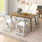 4 chaises de salle à manger avec pieds en bois d'hévéa et assise rembourrée pour la maison, le bureau et les événements
